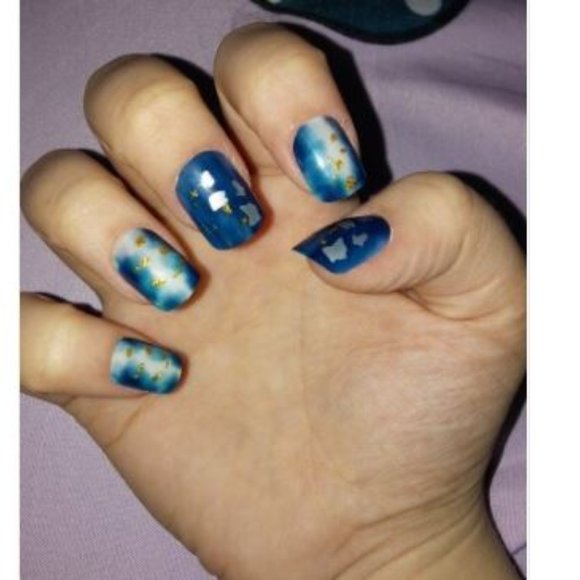 24 PCS Marbled Underwater Blue Press On Nails - Picture 6 of 6